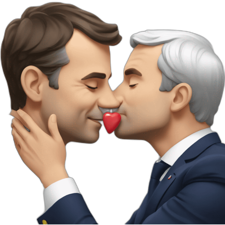 Darmanin kissing macron emoji