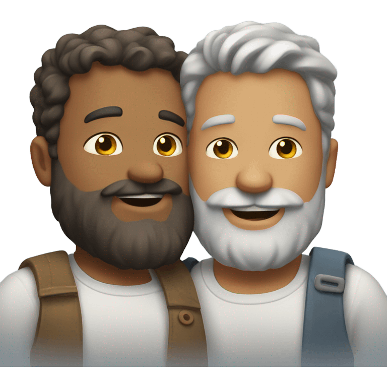 Burly bearded men in love emoji