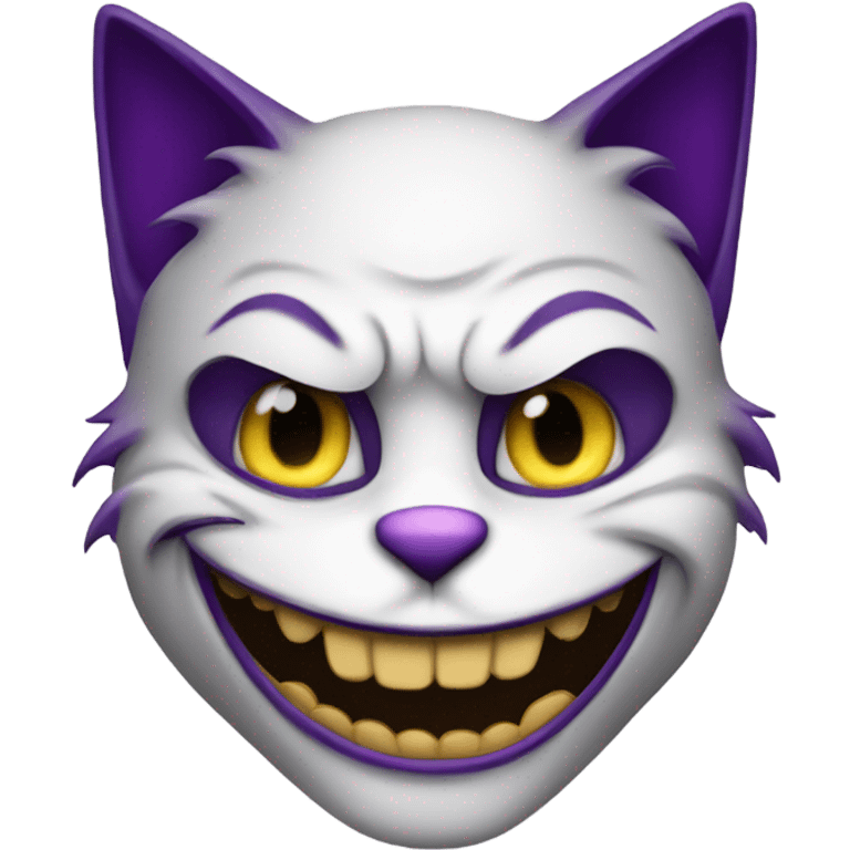 A cat with the face of the joker emoji