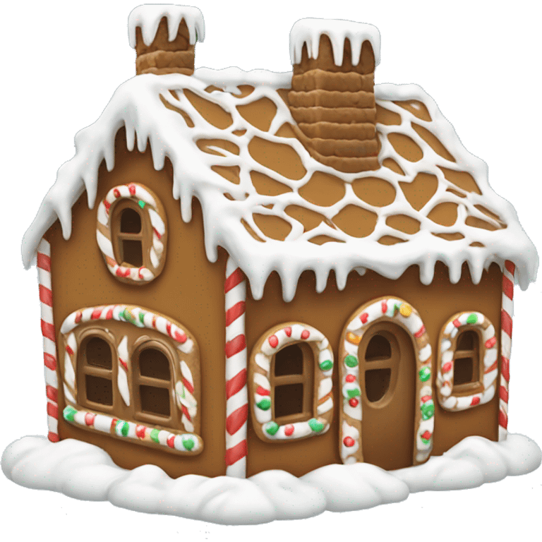 Snowy gingerbread house emoji