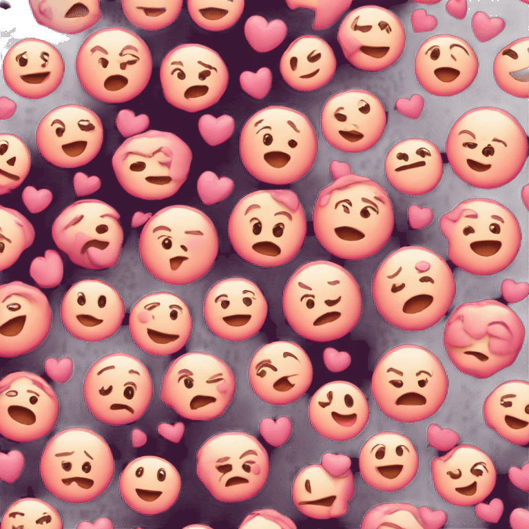 blushing emoji with hearts all over face girly cute emoji