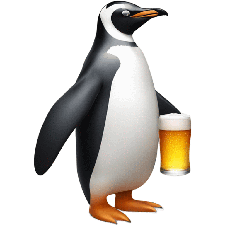 penguin holding beer  emoji