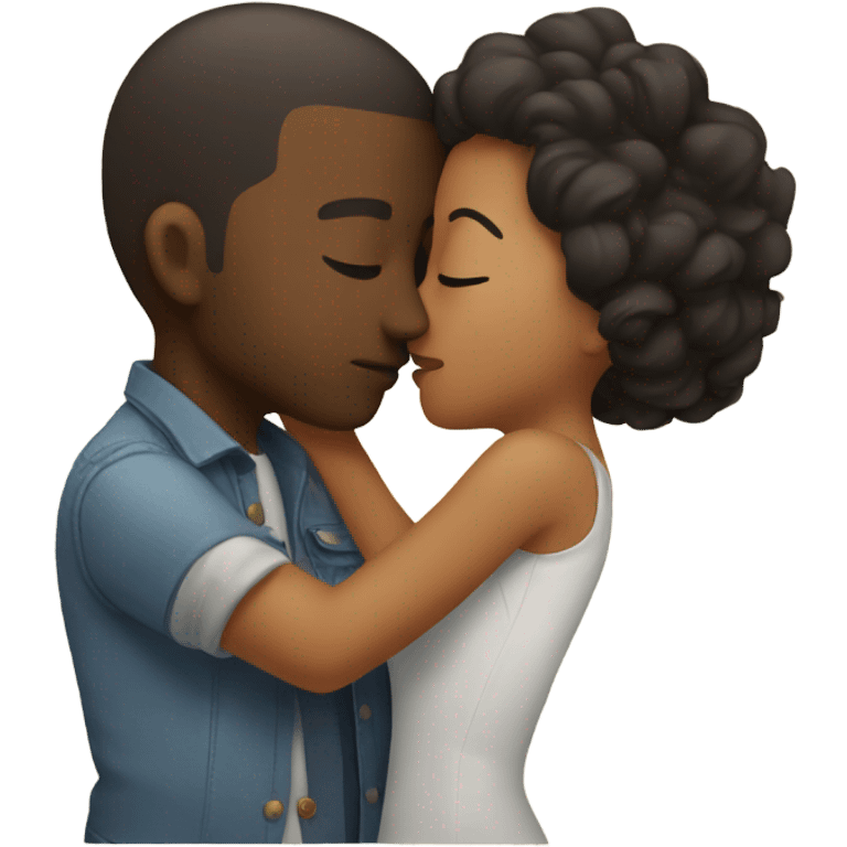 A cute couple kissing emoji