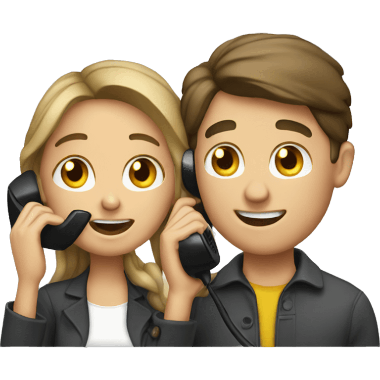 couple talking on the phone emoji