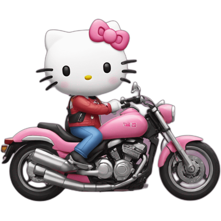 Hello kitty soñando con motos emoji