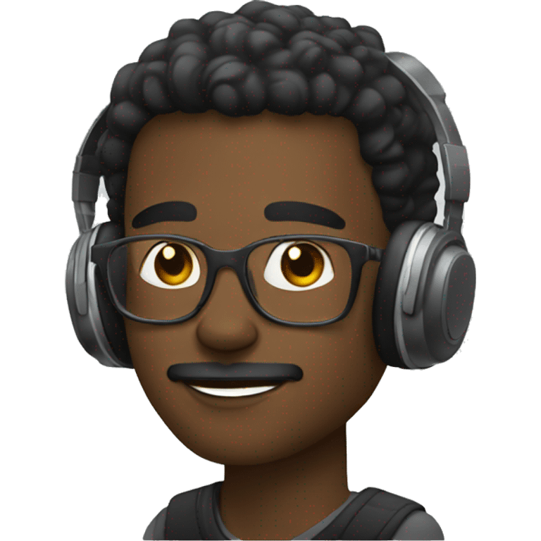 black man listening music emoji