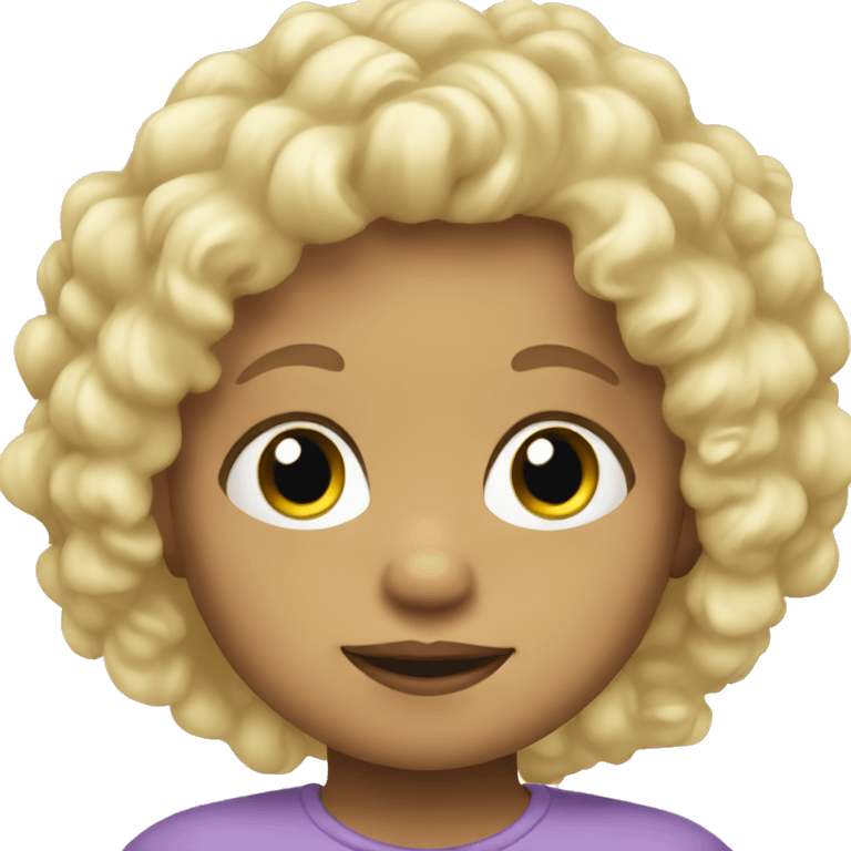 White blond toddler with curly hair  emoji