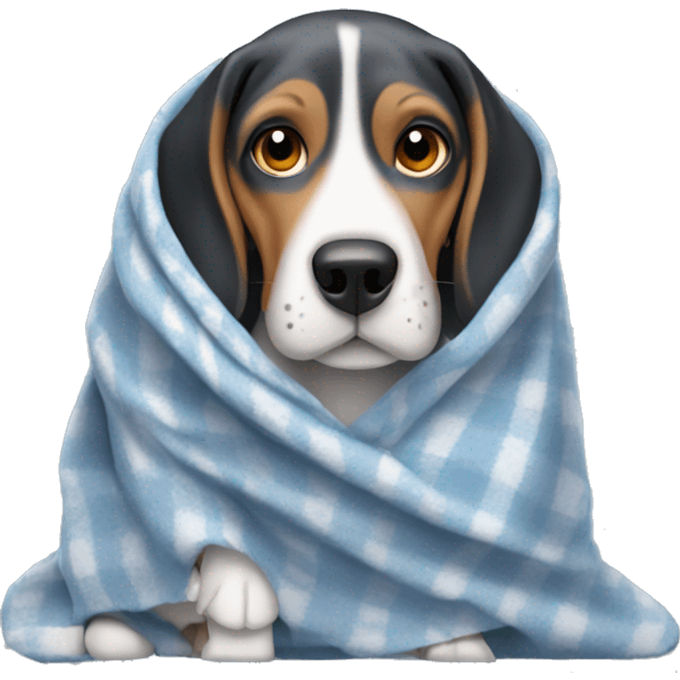 bluetick beagle wrapped in a blanket emoji