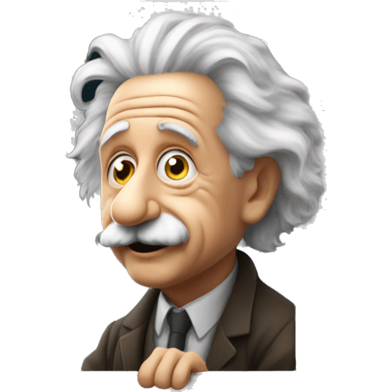 Albert Einstein looks out the window emoji