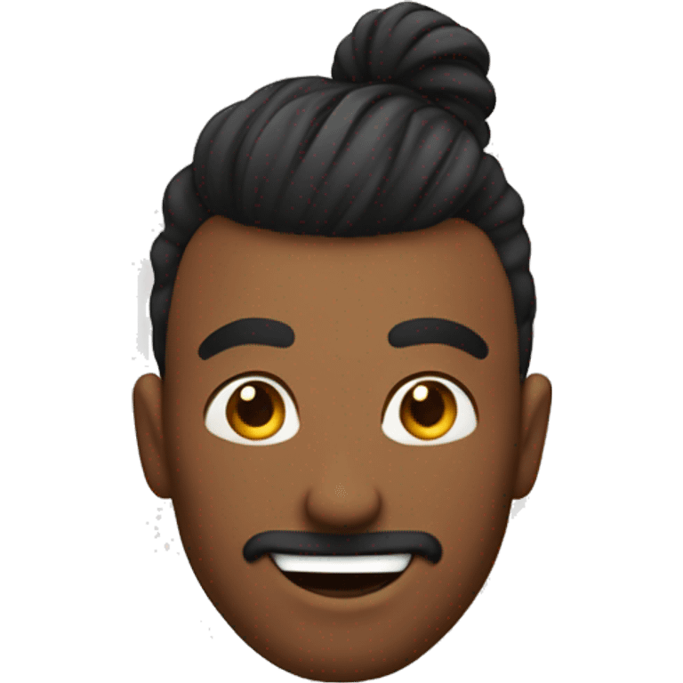 hombre feliz con peinado topknot emoji