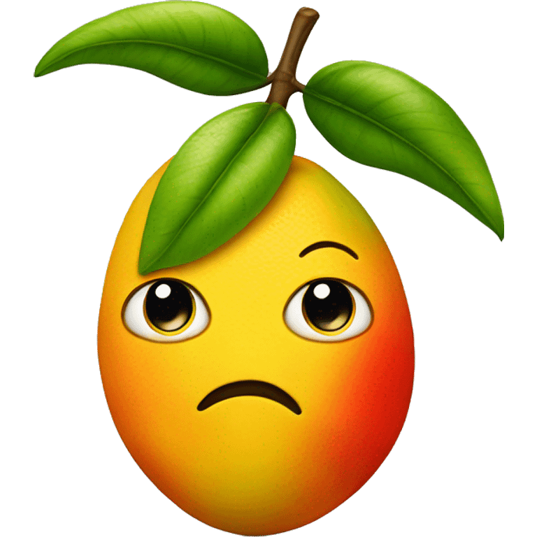 mango with frown face emoji