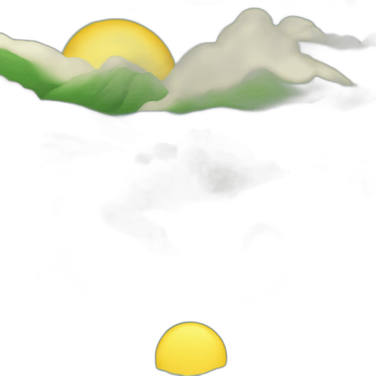 Island-mountain-pine-waves-clouds-sun-moon emoji