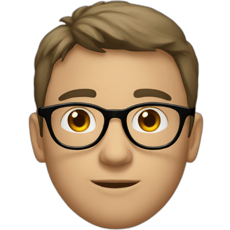 white-male-brunette-black-round-glasses emoji