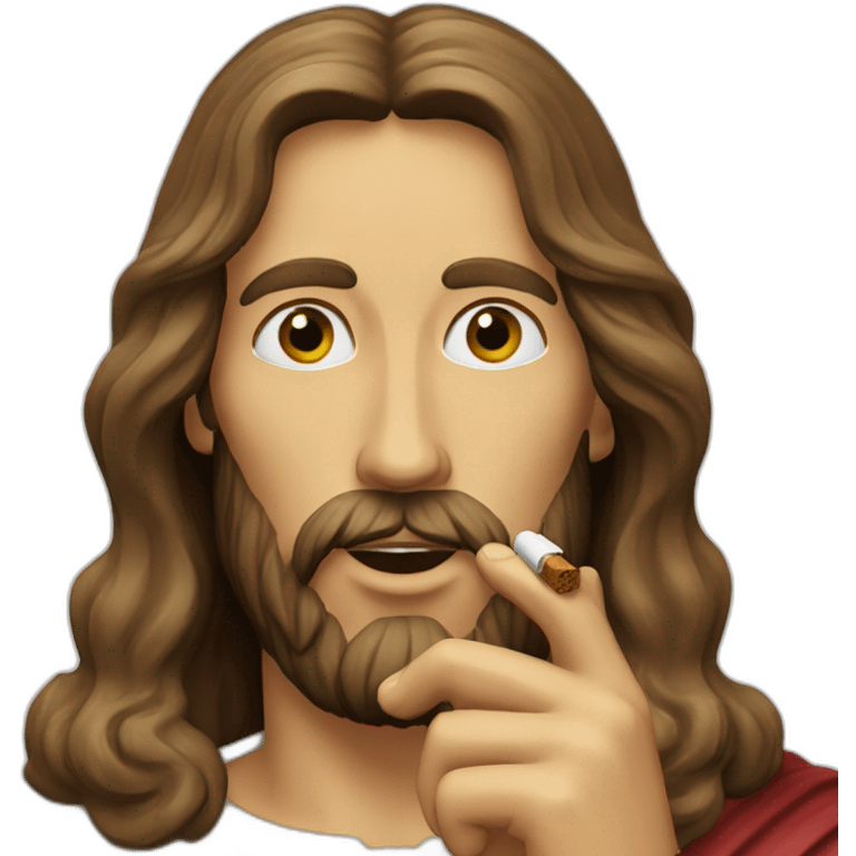 Jesus putting a cigy in his mouth emoji