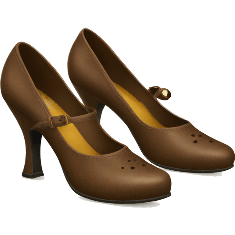 vintage women's high heel shoes brown emoji