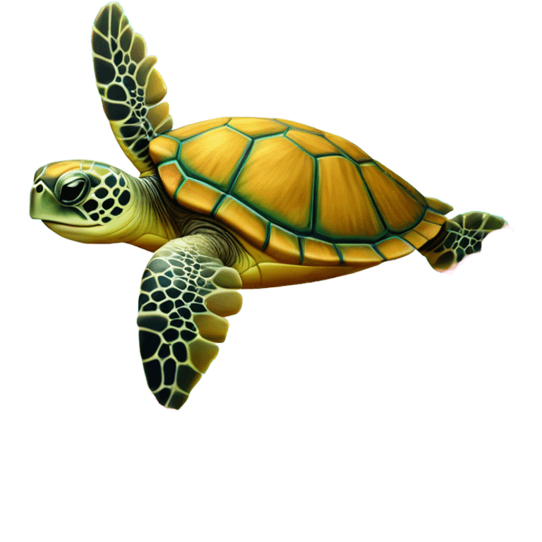 Lisa Frank Sea turtle with hibiscus  emoji