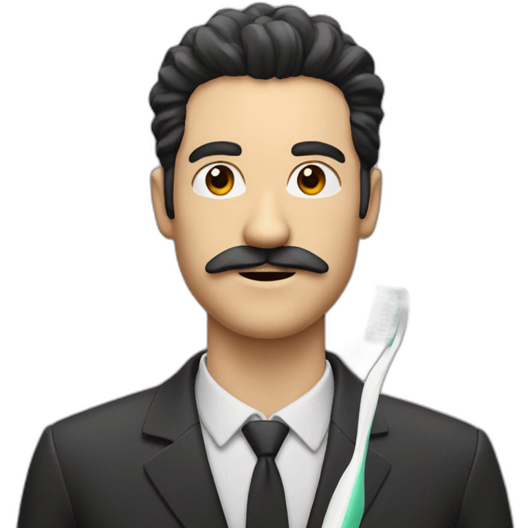 White man with black hair and toothbrush moustache emoji