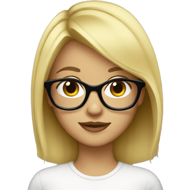 blonde girl with black glasses emoji