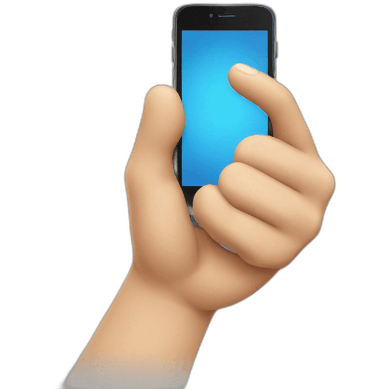 a hand holding a smartphone showing a thumbs up emoji emoji