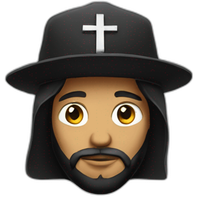 Black cap with Jesus written on it emoji