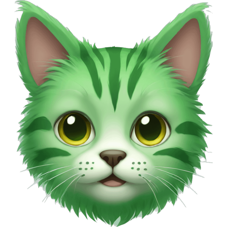 green furry cat emoji