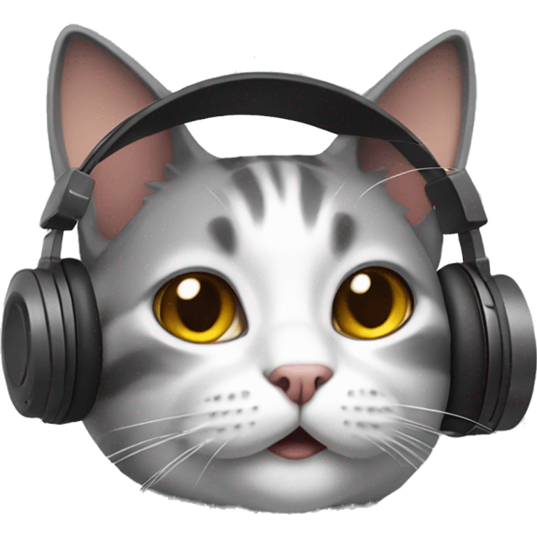 Cat with headphones emoji