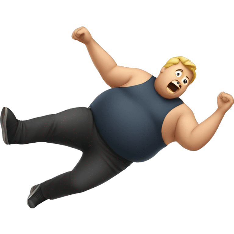 Fat man falling over emoji