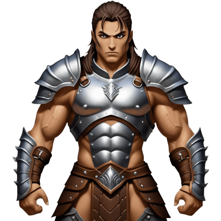 Cinematic Realistic WoW Human Warrior Portrait, captured in a dynamic, battle-ready stance, muscles defined beneath intricately detailed steel armor accented with rich leather. His chiseled visage and determined gaze are rendered with lifelike texture and dynamic natural lighting, high shine, evoking the fierce, relentless spirit of a human warrior in the midst of combat. emoji