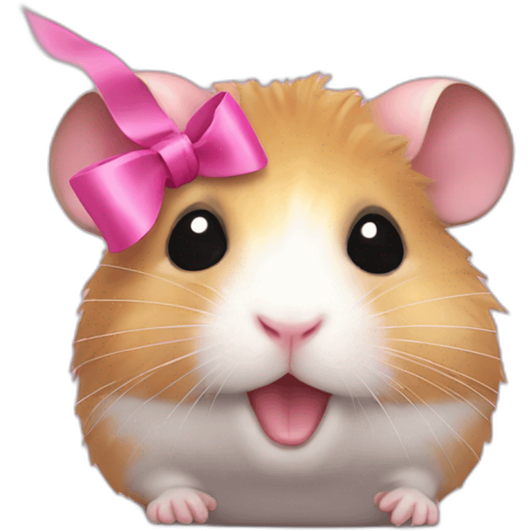 hamster big lashes and pink ribbon emoji