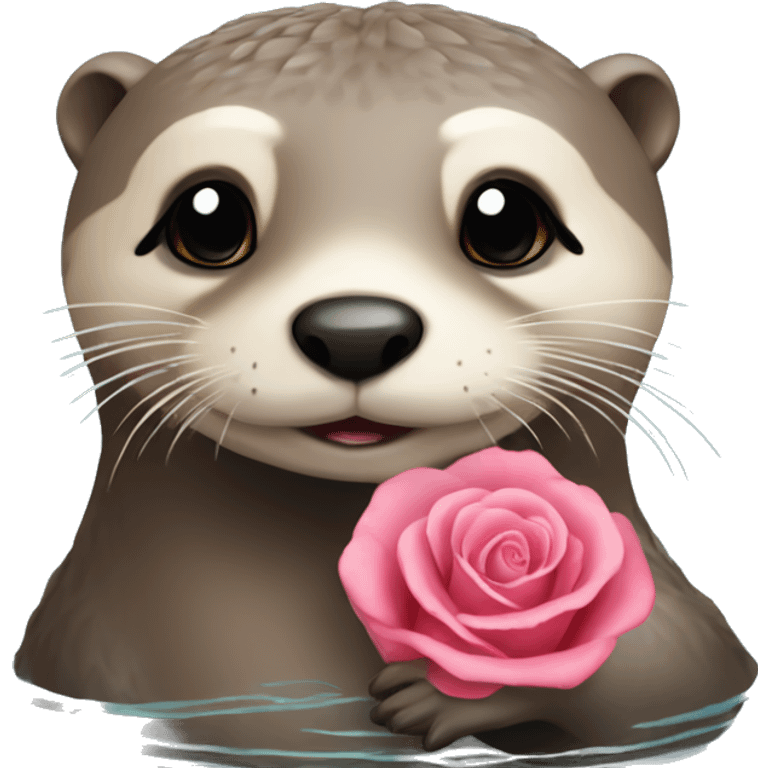 loutre avec cœur rose  emoji