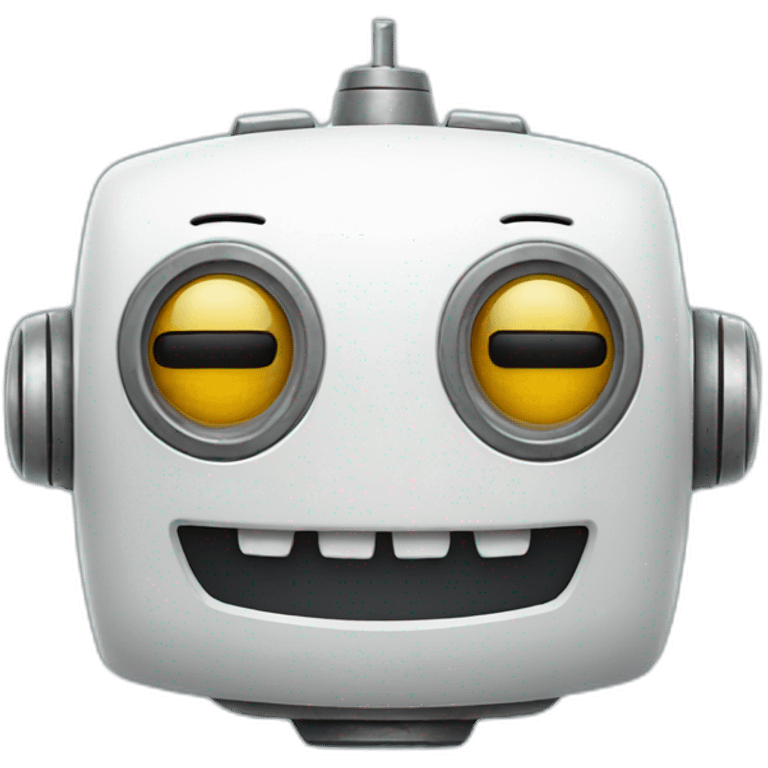 cute happy robot head with a smile emoji