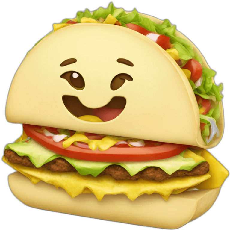 Taco eating a sandwich emoji