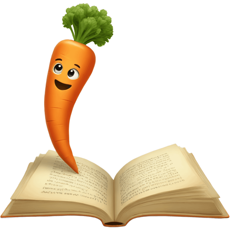 carrot reading book emoji