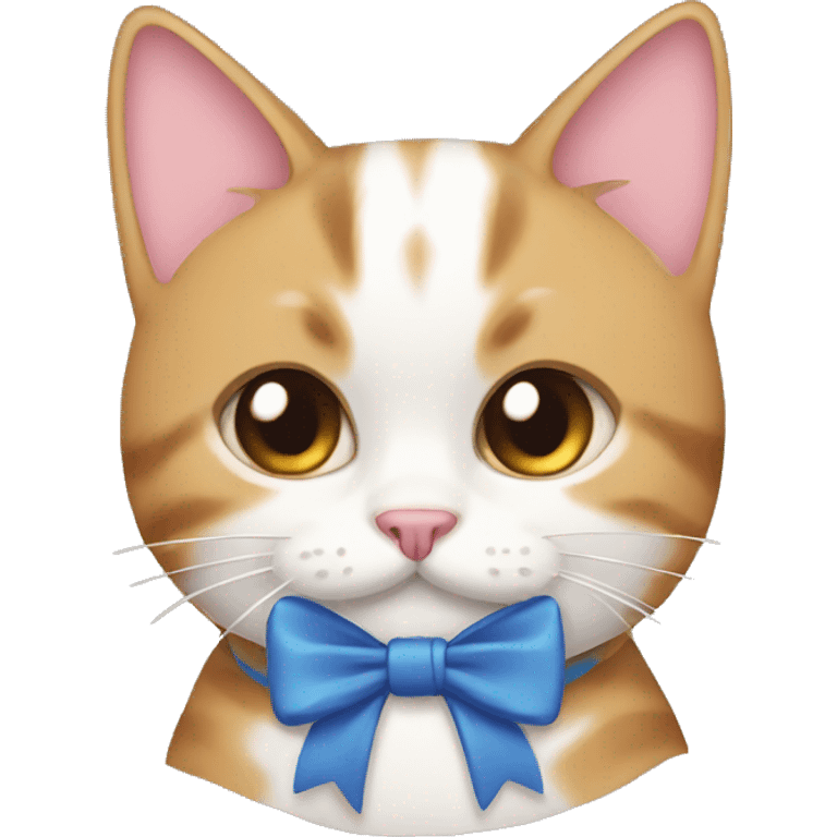 Cat wearing a bow emoji