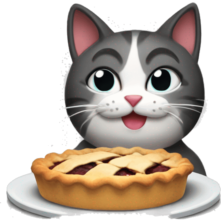 Cat baking pie emoji