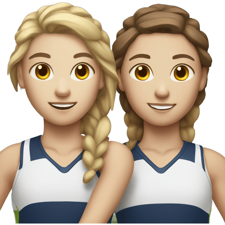 Two field field hockey players white with brown hair emoji