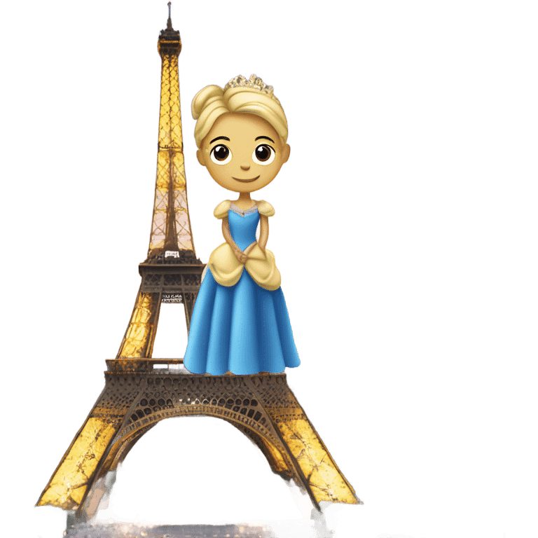 Parisian man in a princess dress on the Eiffel tower  emoji