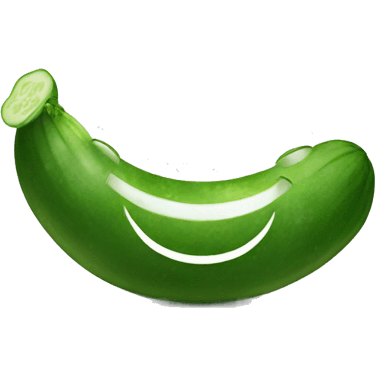 Smile with cucumber  emoji