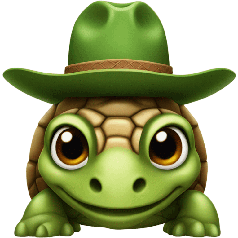 Turtle with cowboy hat emoji