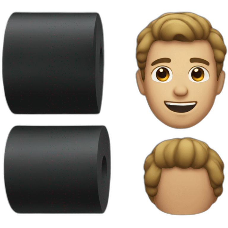 guy using a black foam rolled matt emoji