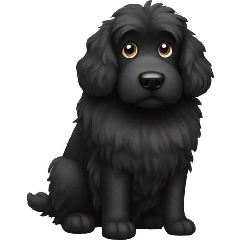 Fluffy big black dog emoji