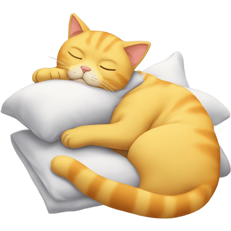 Yellow cat sleeping emoji