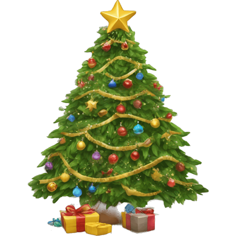 Beautiful decorated Christmas tree emoji