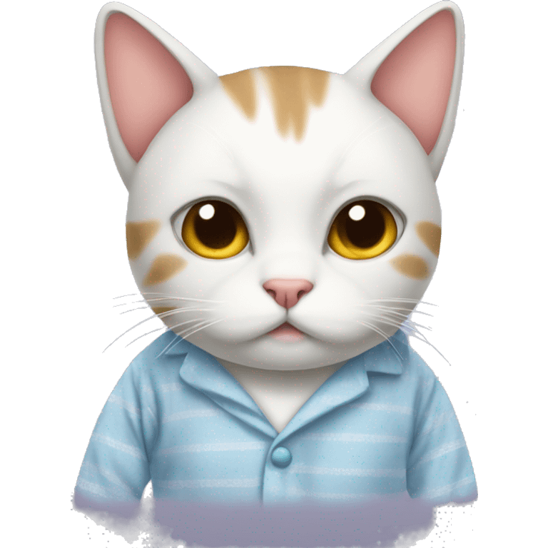 cat with pyjama emoji