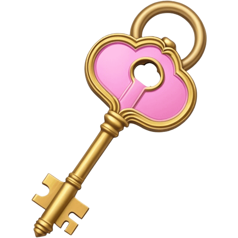 gold pink antique key  emoji