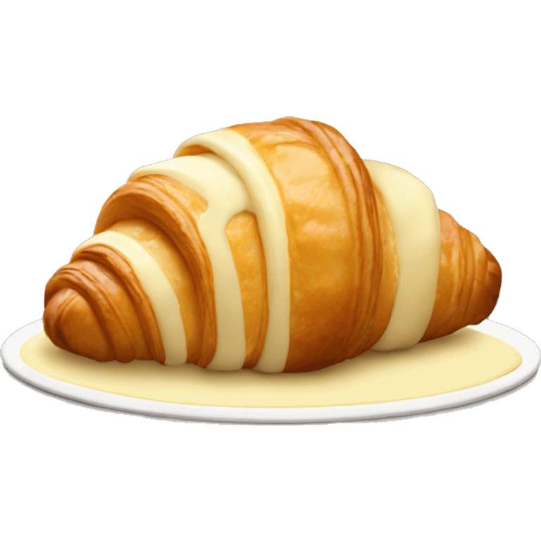 Croissant with white chocolate  emoji