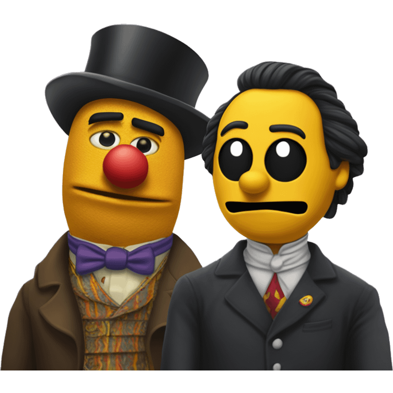 Bert and Ernie Disney Villains:
Count Rigorous (Bert) & Prince Prankster (Ernie)
Count Rigorous is a strict, orderly villain obsessed with rules and order, enforcing his will with an iron fist. lives for chaos, pulling tricks and causing disorder. emoji