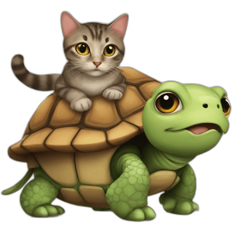 cat on a turtle emoji