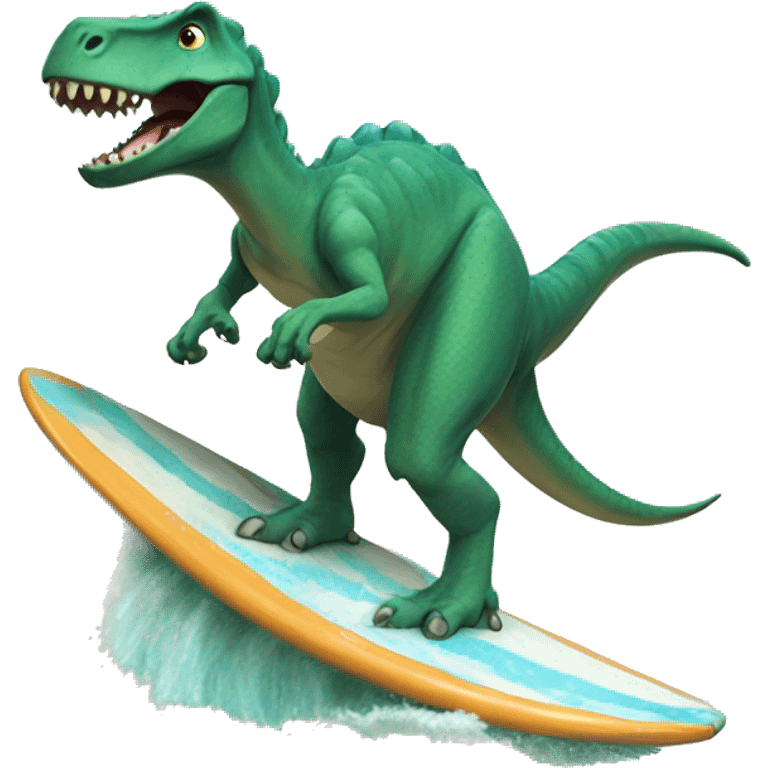 Dinosaur surfing  emoji