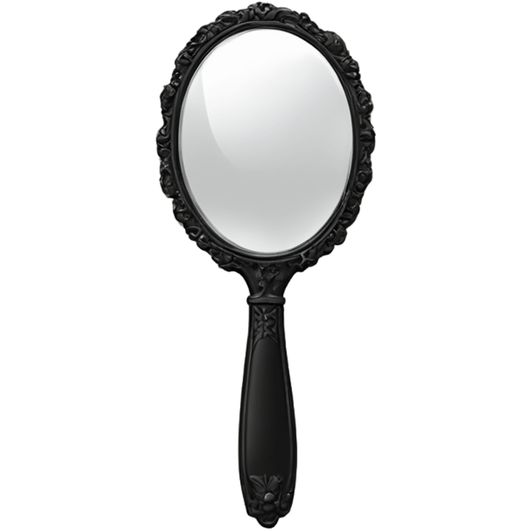 black Vintage hand mirror  emoji